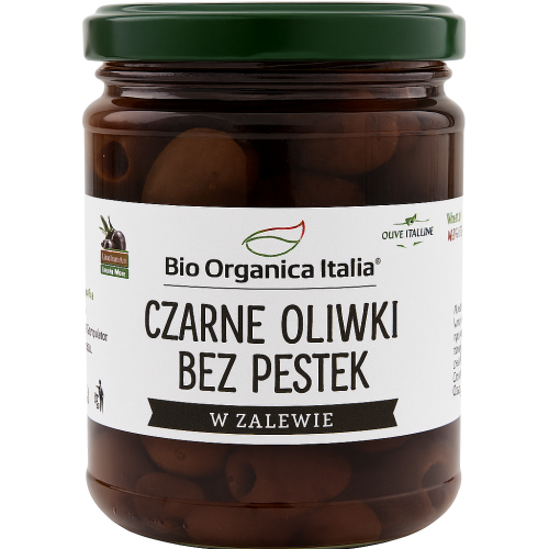 Czarne oliwki bez pestek w solance. Idealne jako przystawka lub jako dodatek do sałatek, pizzy oraz dań mięsnych lub dań rybnych. Produkt pasteryzowany.