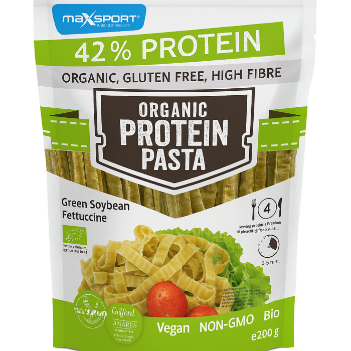 MAKARON PROTEINOWY (Z SOI ZIELONEJ) FETTUCCINE BEZGLUTENOWY BIO 200 g - MAXSPORT