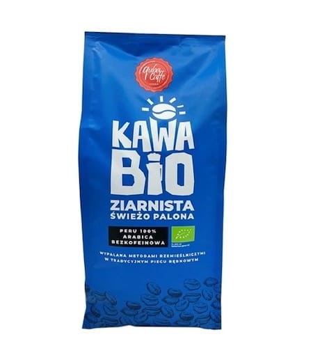 KAWA ZIARNISTA BEZKOFEINOWA ARABICA 100 % PERU BIO 1 kg - QUBA CAFFE