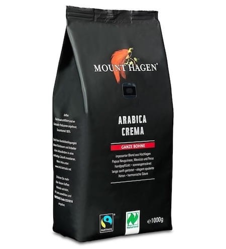 KAWA ZIARNISTA ARABICA 100 % CREMA FAIR TRADE BIO 1 kg - MOUNT HAGEN